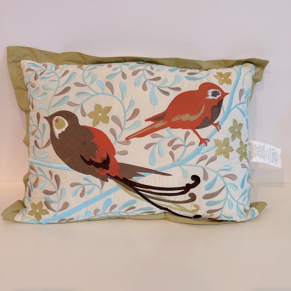 Birds Accent Pillow 16” x 11.5”